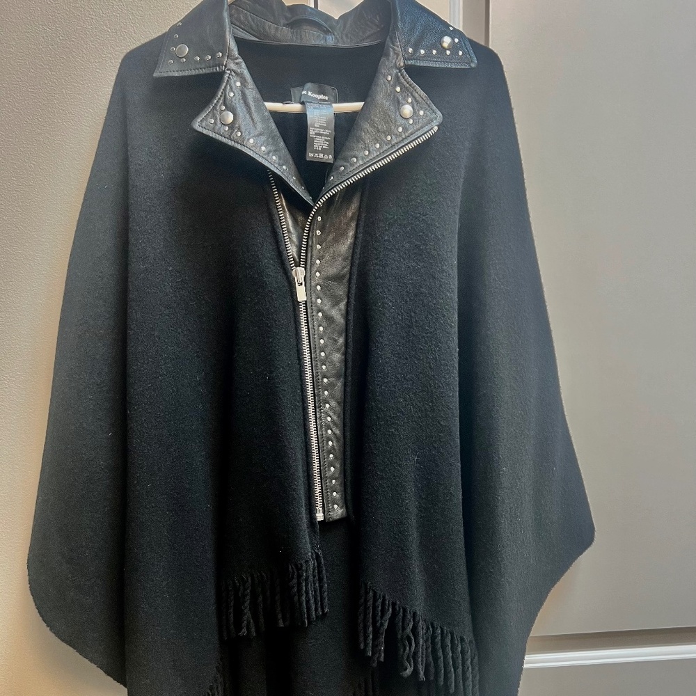 The Kooples Black Poncho One Size Fits All